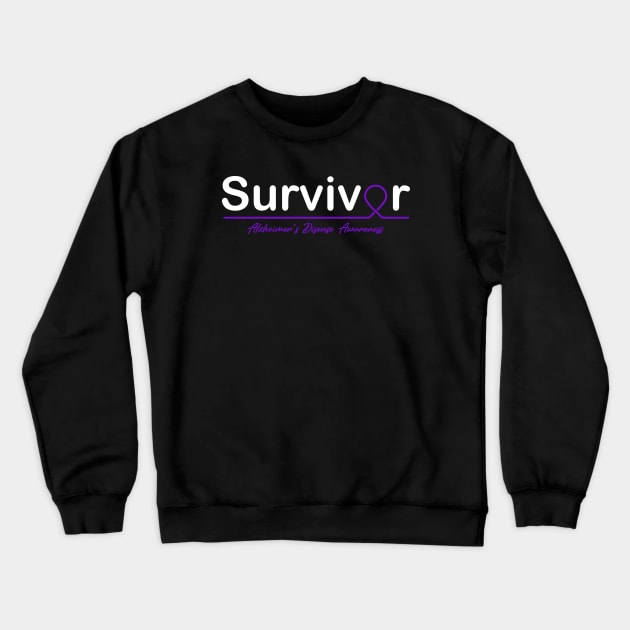 Alzheimer's Disease Awareness Survivor Heartbeat Crewneck Sweatshirt by KHANH HUYEN